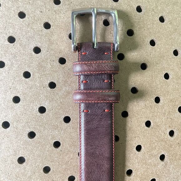 Joseph Bruce Leather Belt Men Size 34/90 Brown Genuine Italian J0703T MINT - Picture 3 of 8